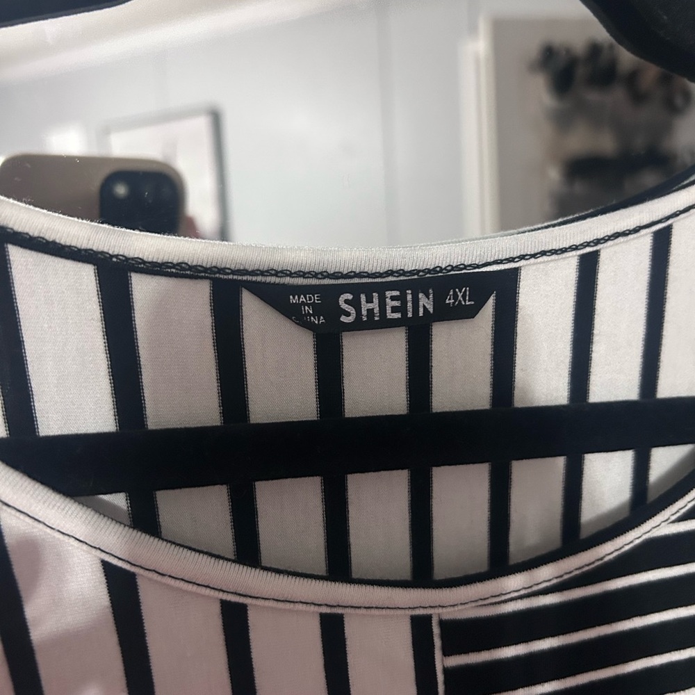 SHEIN Black and White striped dress NWOT - Picture 9 of 12